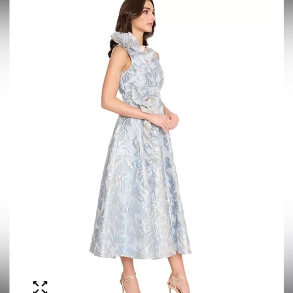 NWT Tahari ASL Floral Jacquard Metallic Midi/Maxi  Dress 12 - Picture 3 of 12